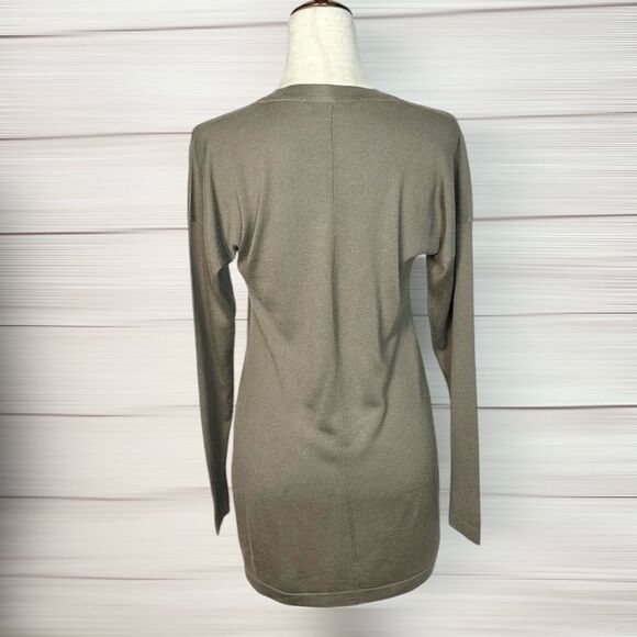 SHIRIN Scotland Cashmere Silk Tunic Long Sweater Gray Lightweight Split Front S - Picture 10 of 12